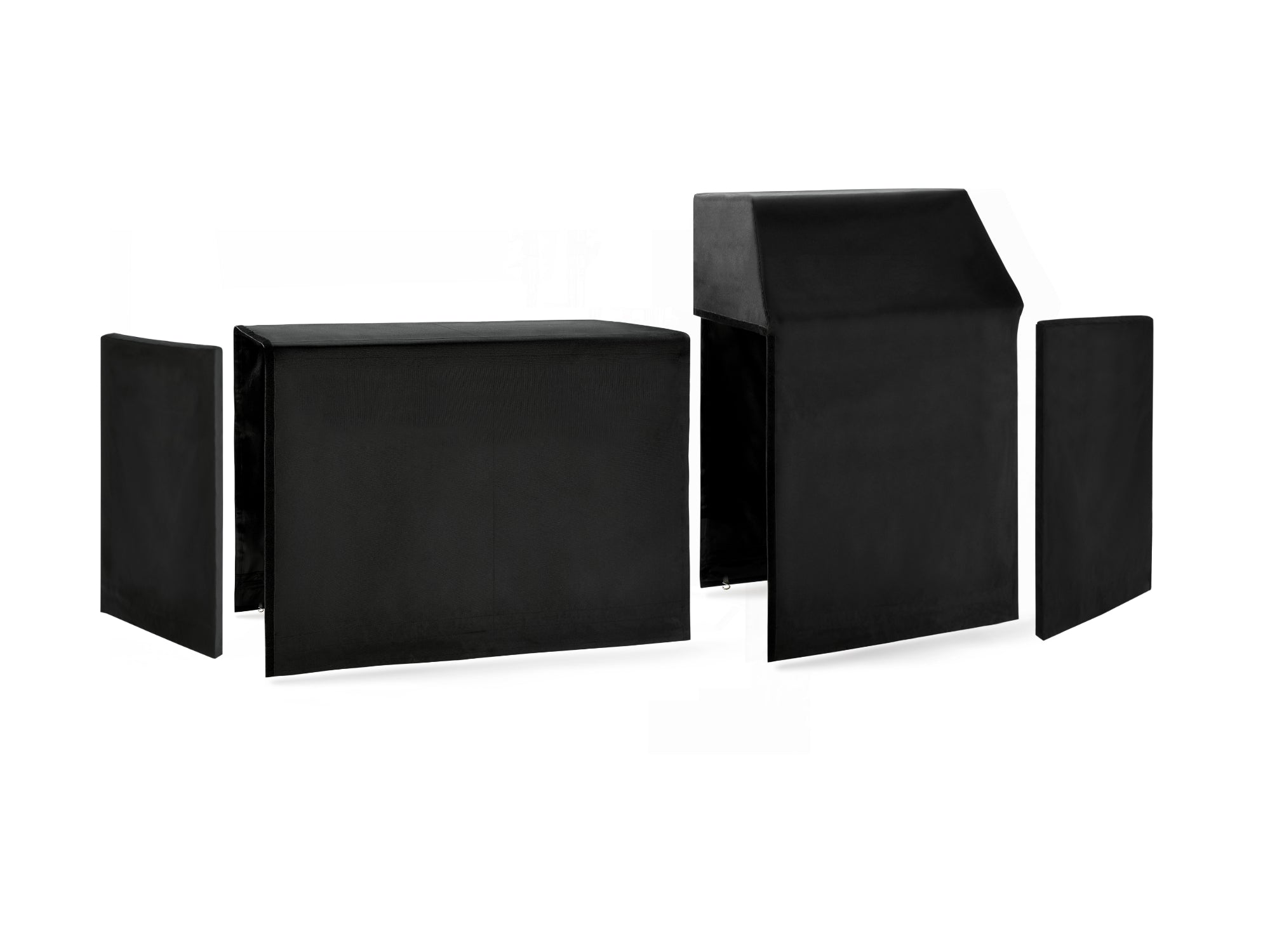 Outdoor Kitchen Classic Cover Bundle: Platinum Grill, 64 in. Cabinet Set, Right/Left End Cover Panel