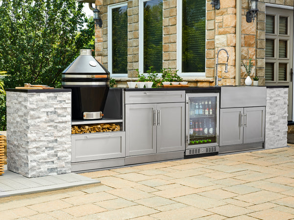 Signature Series Custom Grill Cabinet · 304 Stainless Steel Outdoor Kitchen · Shaker Door
