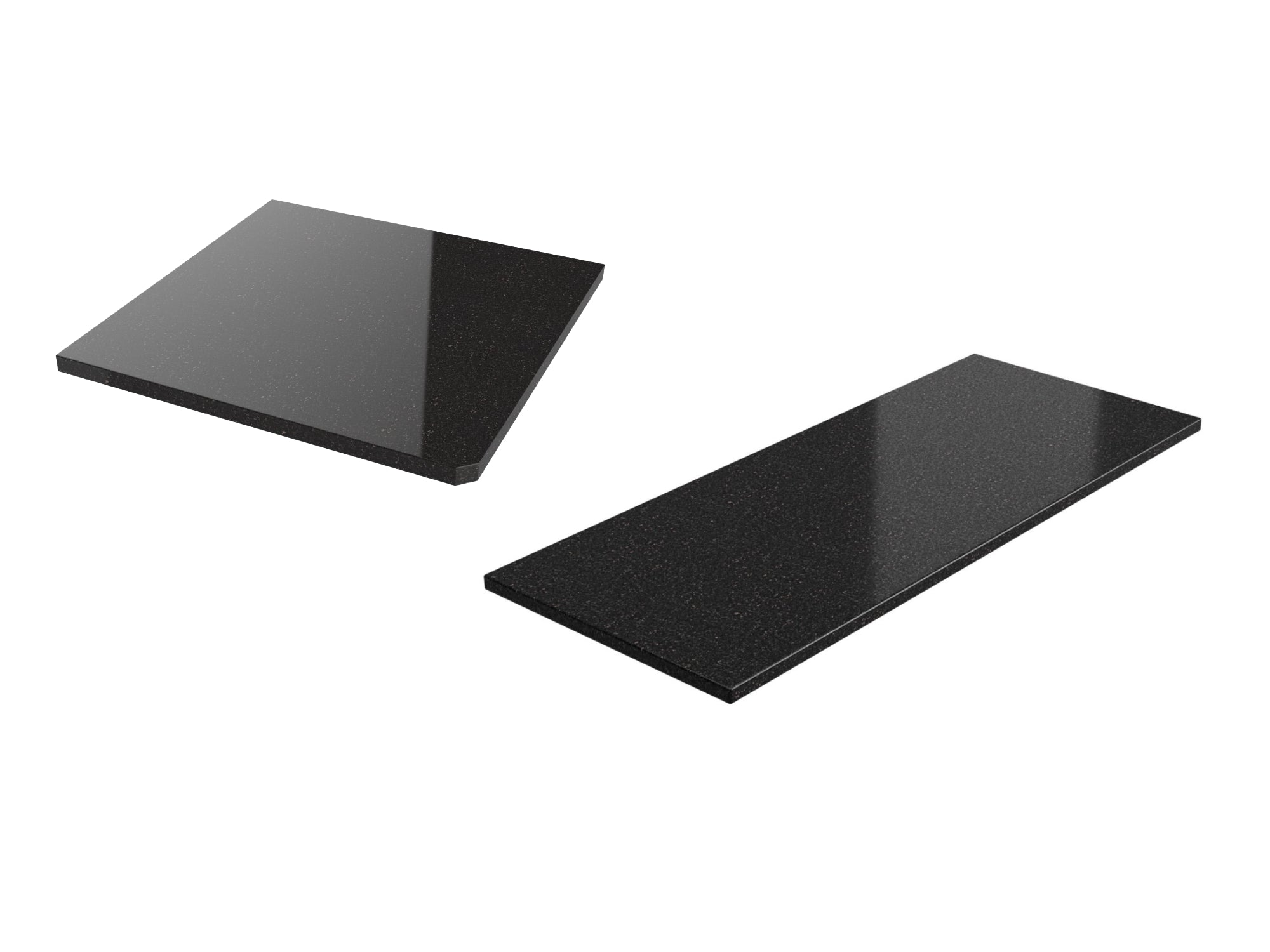 Black Galaxy Granite Countertop Bundle: 60 in. 1-Side Extended, 90 Degree Corner Countertop