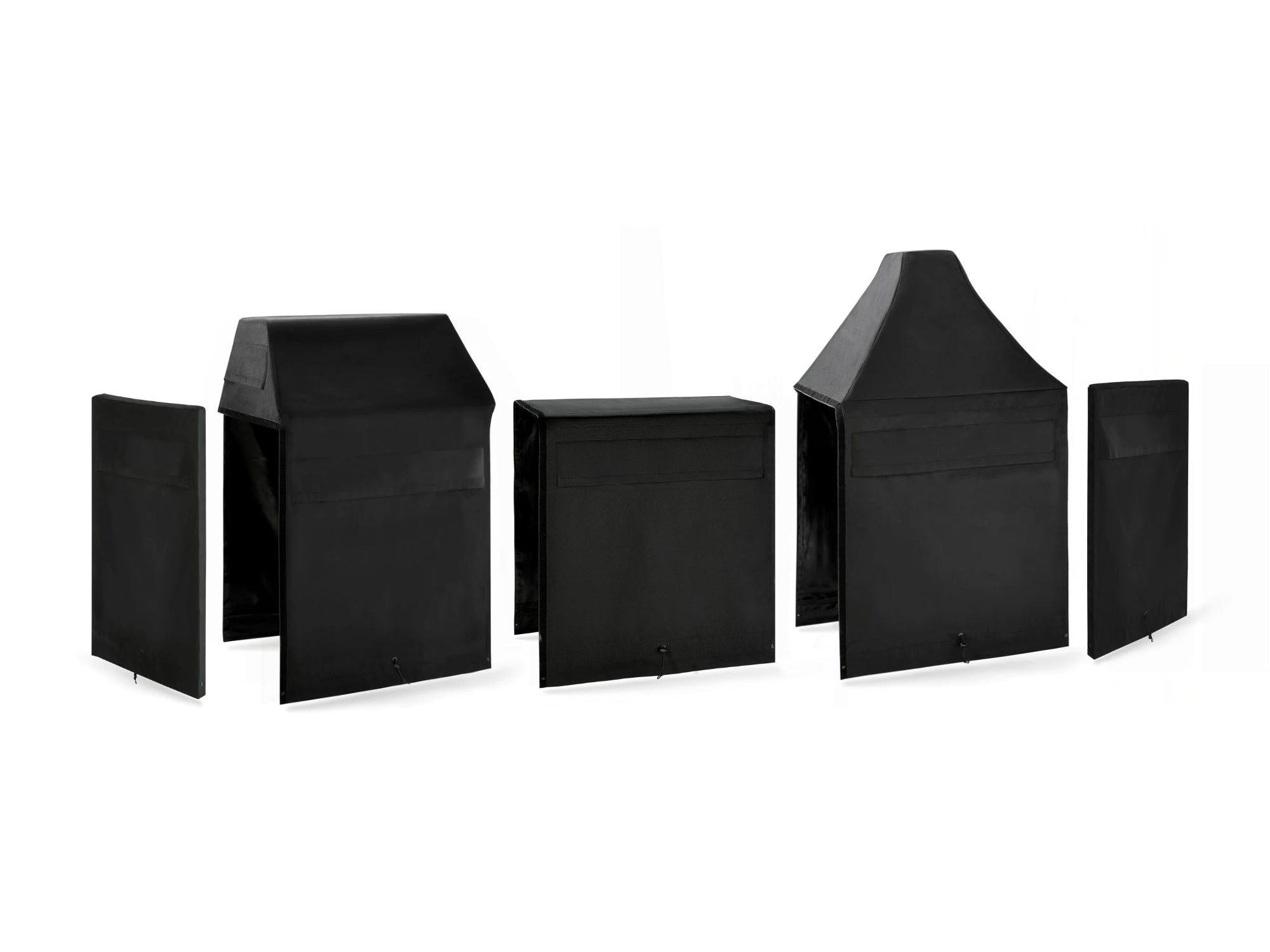 Outdoor Kitchen Cabinet Signature Cover Bundle: Platinum Grill, 36 in. Cabinet, Kamado, Right/Left End Panel