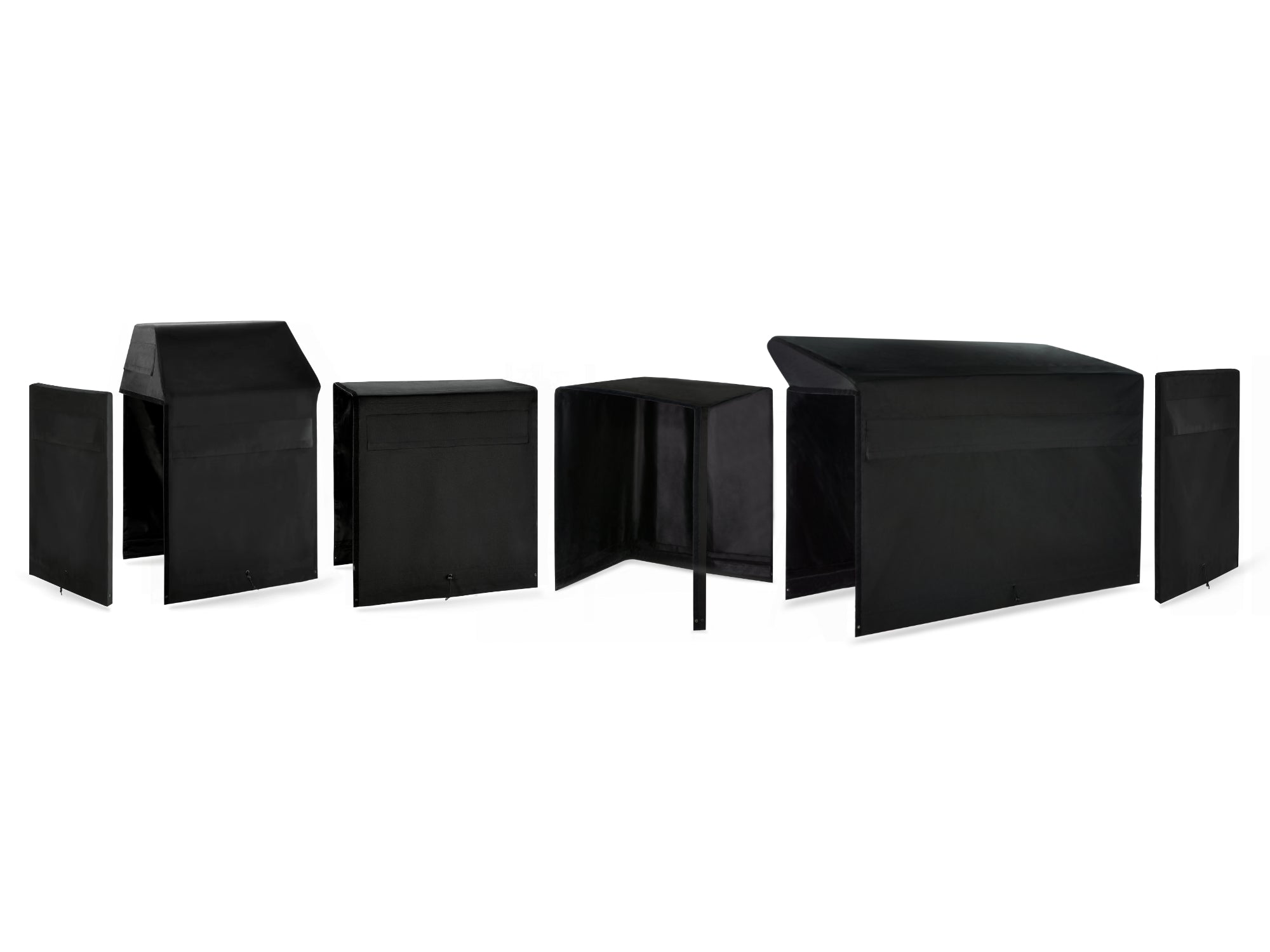 Outdoor Kitchen Cabinet Signature Cover Bundle: Performance Grill, 36 in. Cabinet, 90 Degree Corner Cabinet, 54 in. Bar Shelf Countertop, Right/Left End Panel
