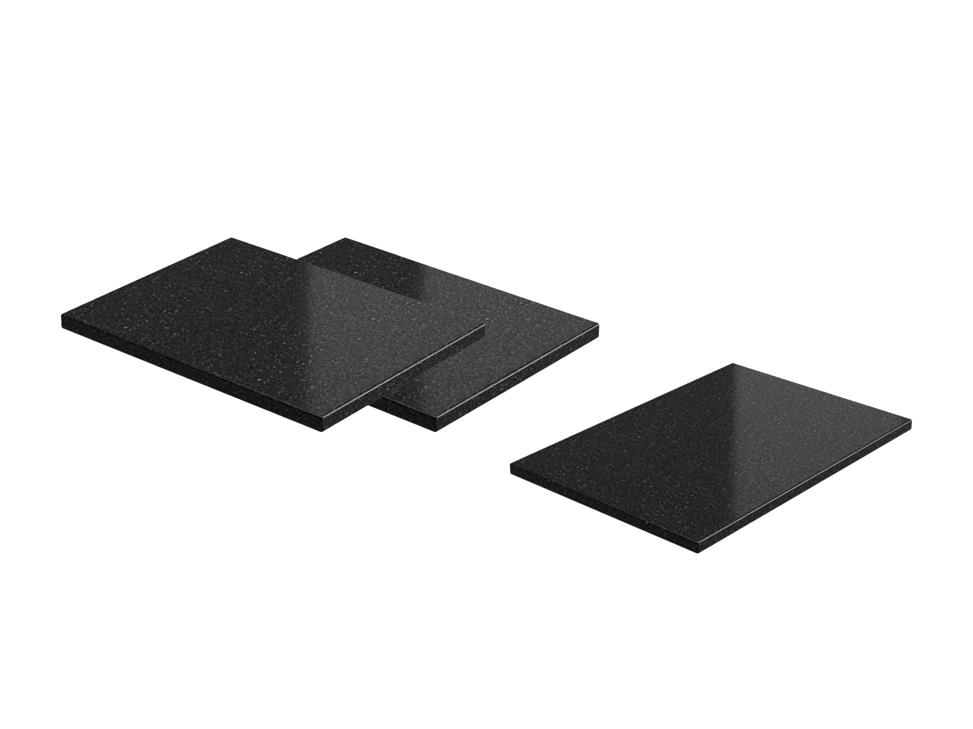 Black Galaxy Granite Countertop Bundle: (2) 18 in. 1-Side Extended, 36 in. Countertop
