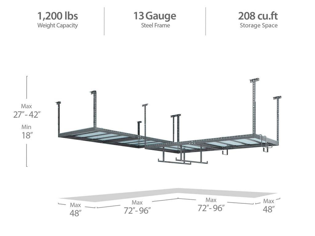 VersaRac Set with 2 Overhead Rack and 12 Piece Accessory Kit NewAge