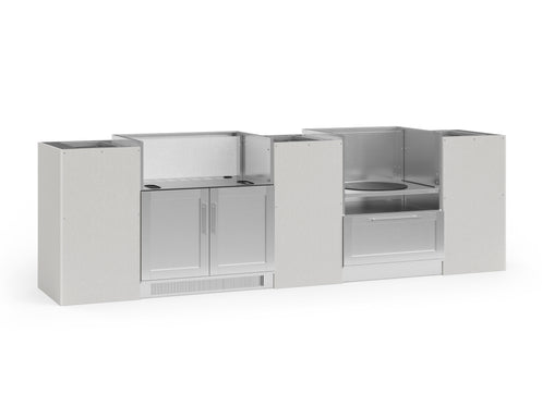 Outdoor Kitchen Signature Series 6 Piece Cabinet Set With Kamado and Grill Cabinet