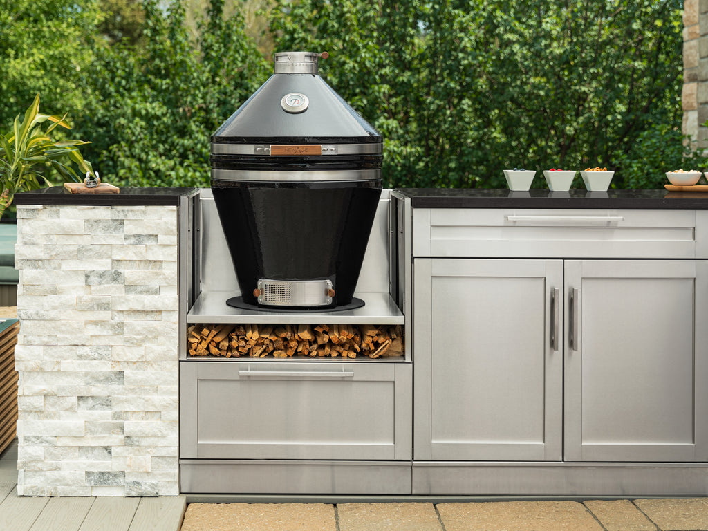 Outdoor Kitchen Signature Series 4 Piece Set 3 Drawer, Kamado